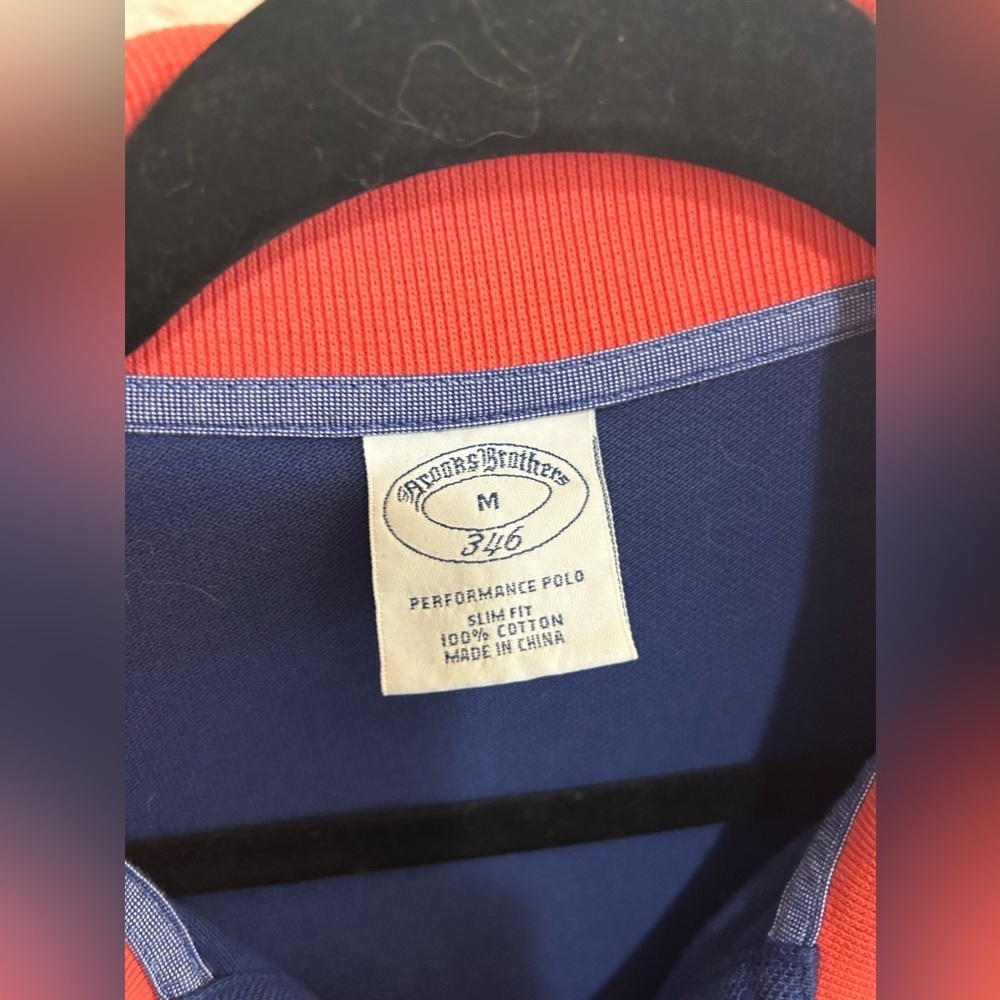 Brooks Brothers Navy Blue and Orange Polo - Picture 5 of 7